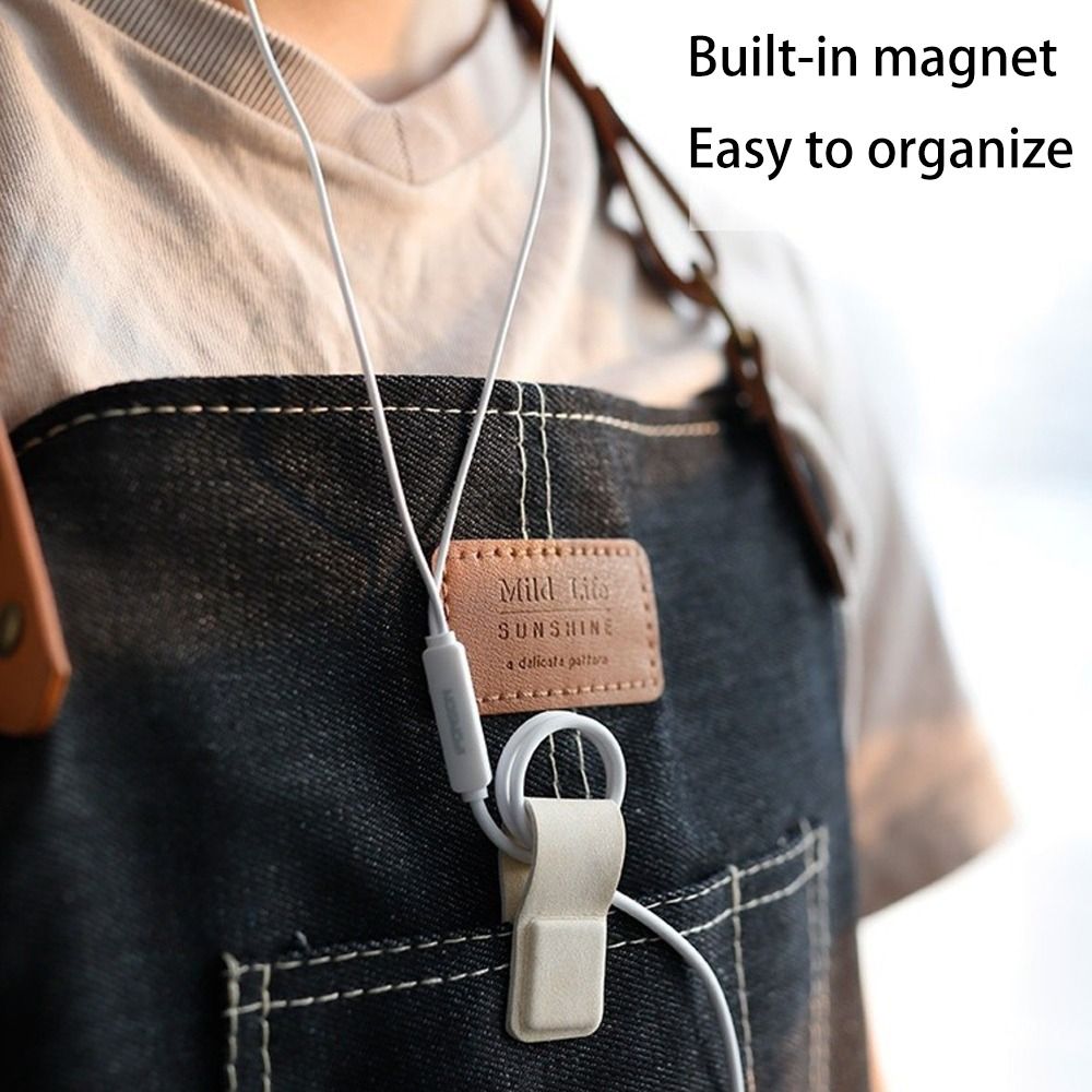Cable Organizer Magnetic - Yeni Deri Kulaklık Kablosu Klipsi Esnek