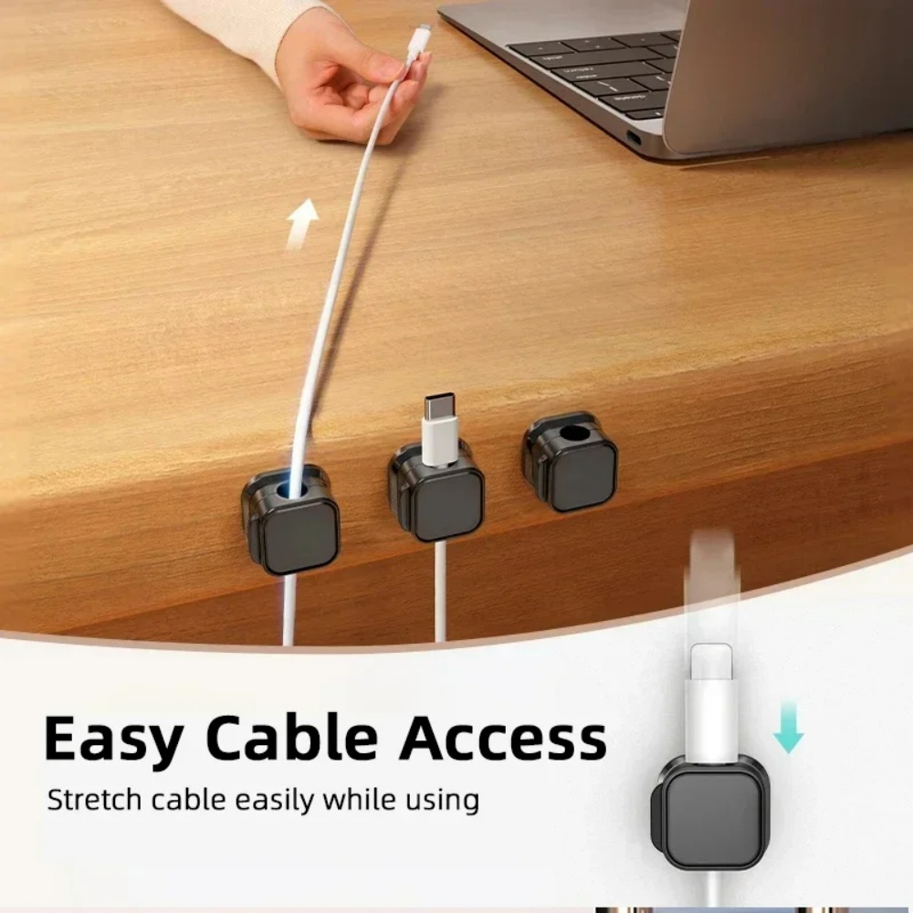 Cable Organizer Magnetic - Manyetik Kablo Klipsi Düzenleyici Ayarlanabilir Yapışkanlı
