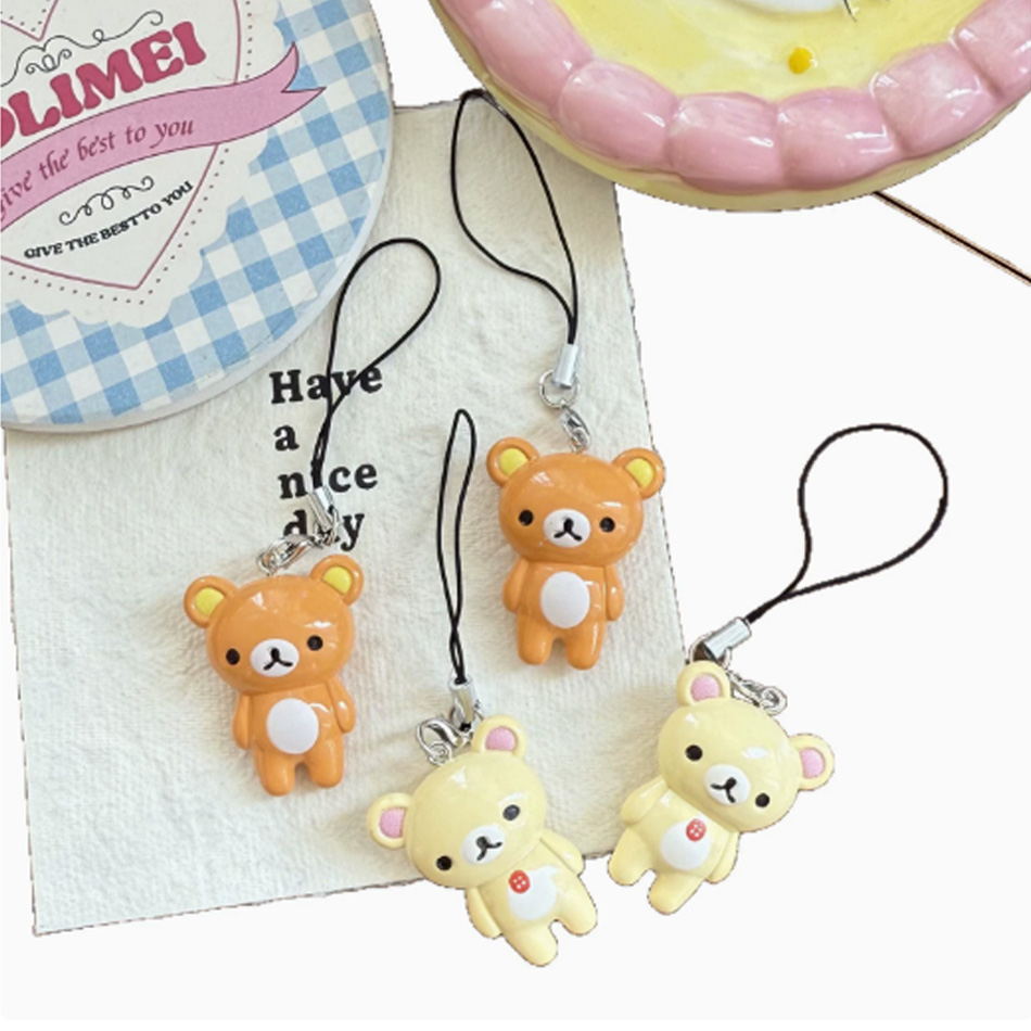 Phone Accessories Doll - 2 adet/takım Kawaii Rilakkuma Kolay Ayı